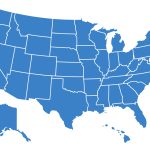 United States of America map isolated. USA map with division on states